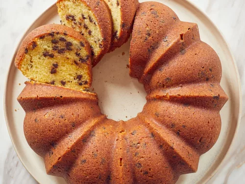 Moist Chocolate Chip Pound Cake in Bundt Pan - Kickass Baker