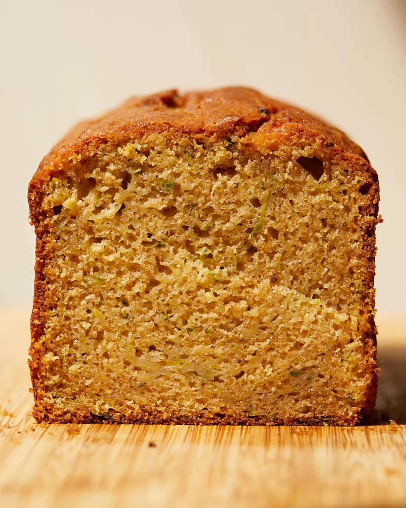 cross section of olive oil zucchini bread
