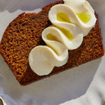 gingerbread loaf cake with mascarpone cream topping